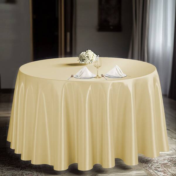 1PC Rectangle/Round Satin Tablecloth - Premium Wrinkle-Resistant Polyester Table Cover For Wedding, Halloween, Christmas, Birthday Party Decor