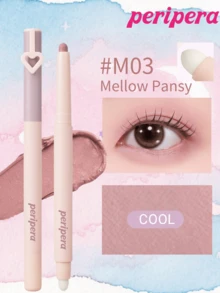 Peripera K-Beauty MOOD IN SHADE 眼影棒，附暈染刷頭，單色眼影筆，可用於眼影、下眼線與眼袋，亮點、閃亮、提亮筆，柔和自然暈染，輕盈順滑，日常妝容 - #M03 MELLOW PANSY - 查看 10