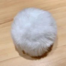1pc Solid Color Cute Fluffy Rabbit Tail Decor, Suitable For Daily Wear - White - View 4