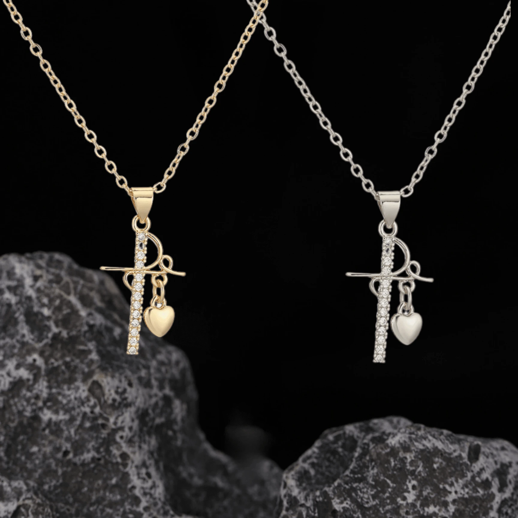 1pc Zirconia Inlaid Cross Pendant Necklace Suitable For Men And Women Perfect Decor For Cool Friends Unisex Jewelry