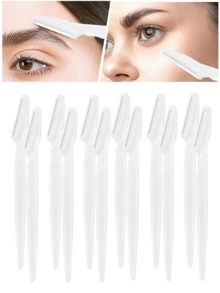 Bộ dụng cụ cạo lông mày màu trắng 60/30/12/6/3/1 món, bao gồm máy tỉa và cạo lông mày, dụng cụ loại bỏ chai sần và tẩy lông cơ thể, bộ dao cạo mặt và lông mày với lưỡi dao cán dài và vỏ bảo vệ, dụng cụ làm đẹp cho nữ dùng hàng ngày hoặc khi đi du lịch, giá cả phải chăng, quà Giáng sinh, dụng cụ làm đẹp, quà tặng giá trị tuyệt vời, quà tặng cho nữ, quà Giáng sinh. - trắng - Xem 14