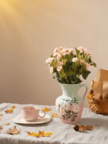 1pc Vintage Distressed Hammered Ceramic Vase Decor, Hammered Texture With Gradient Glaze Suitable For Dried Flowers, Fresh Flowers, Hydroponics, Fits Living Room TV Stand, Study Bookshelf, Bedroom Nightstand, Office Desk, Fireplace Mantel, Great Gift For Valentine's Day, Easter, Birthday, Wedding, Combines Retro Charm And Practical Function