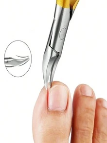 1pc Stainless Steel Toenail Clipper, Household Simple Toe Nail Nipper, Unisex Foot Care Tool, Pedicure, Ingrown Nail - Silver - View 2