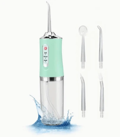 Irrigador Oral Impermeable Recargable - Hilo Dental de Agua Inalámbrico Irrigador Limpieza Dental Portátil Irrigador Bucal Cordless Water Flosser con 3 Modos y 4 Puntas Para Viajes y Uso Doméstico