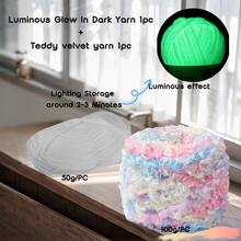 50G/PC Colorful Glow Yarn] Glow In The Dark Yarn, Crochet Yarn, DIY Art, Knitting, Crochet And Crafts Yarn - Multicolor - View 26