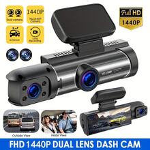Reletech 1080P Dual Lens Dash Cam, Front And Rear Dual Recording, With Infrared Night Vision, 360° Rotation, Parking Monitoring, Loop Recording, G-Sensor, Supports Rear Camera, Suitable For Cars/Trucks