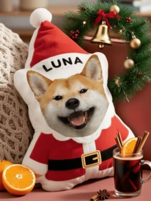 1PC Personalized Custom Santa Claus Pillow, Custom With Name And Head Photo, Cute Appearance, Soft Fabric, Full Of Christmas Atmosphere, Perfect Christmas Gift For Family And Friends - Multicolor - View 5