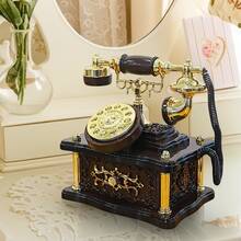 Vintage Telephone Wind Up Music Box With Drawer - Retro Durable Plastic Ornament For Home Decor, Perfect For Bedroom, Living Room  & Office Desk, Unique Decorative Birthday, Halloween, Christmas Gift For Women, Girls & Kids - 棕色 - 查看 3