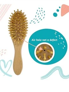 1pc Personalized Bamboo Hair Brush, Engraved Name, Anti-Static Hair Brush, Portable Hair Accessory, Wedding/Anniversary/Birthday Gift, Bridesmaid Gift, Unique Holiday/Party Souvenir, Multi-Functional, Decorative, Lettered Casual, Soft, Unique, Customized, Personalized, Ideal Gift For Her, Girlfriend, Wife, Boyfriend, Friend - Multicolor - View 7