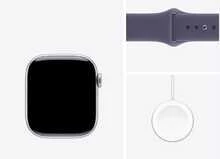 Apple Watch Series 11，46 毫米，GPS，全功能，全面健康监测，最新款 - 銀色錶殼+霧紫色錶帶 - 查看 4