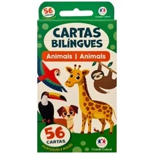 Flash Cards Animais Ciranda Cultural Bilíngue 56 Cartas Infantil Curso Escola Ensino English Educativo QR Code - Multicolorido - Visão 1