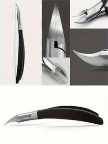 1pc Stainless Steel Toenail Clipper, Household Simple Toe Nail Nipper, Unisex Foot Care Tool, Pedicure, Ingrown Nail - Silver - View 6