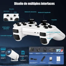 Mini Proyector Hy300 4K Portátil ,proyector profesional  con 2 Mandos de Juegos,Compatible con iOS/Android/PC,1080P Full HD con WiFi 6 y Bluetooth 5.0,Pantalla de 130 pulgadas,250ANSI/12000 lúmenes, - Blanco - Ver 3