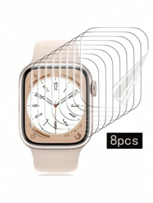 8pcs New Transparent Soft TPU Screen Protector Film Compatible With Apple Watch Series 10/Ultra/SE/8/7/6/5/4/3/2/1 38/40/41/42/44/45/49mm - Clear - View 25