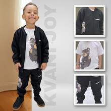 Men's Winter Set, Pants, Blouse, Coat, Sweatshirt, Cold Weather, 3 Pieces - màu đen - Xem 5