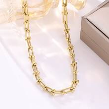 U形吊坠项链，男女皆宜，不锈钢材质，18K镀金链，时尚百搭，是理想的日常佩戴礼物。 - 1件U形馬蹄項鍊 - 查看 2