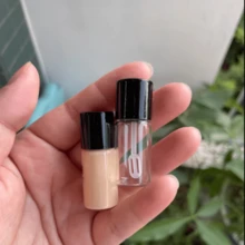 1, 2, 5pcs Refillable Foundation Bottle With Brush - 5ml Glass Mini Cosmetic Container - Portable Travel Size Lip Oil, Concealer, Essential Oil Refill Bottle, Suitable For Makeup, Skincare, Cosmetics - Clear - View 1