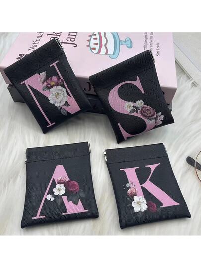 Vintage Letter Printed Metal Buckle Frame Wallet - A Multifunctional Mini Wallet For Wireless Headphones, Keys, Coins, And Cards, With A Unisex Mini Storage Bag