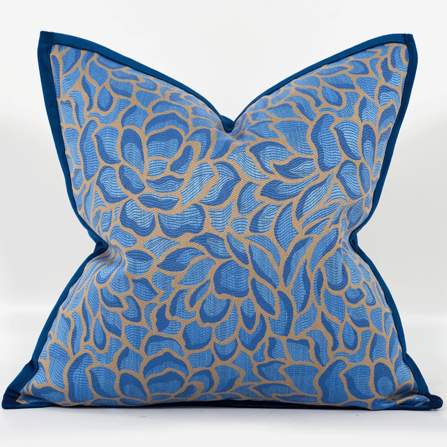 1pc Striped Decorative Throw Pillow Cover, Soft Bohemian Style Cushion Cover For Sofa, Living Room, Suitable For All Seasons, Also Can Be Used As A Gift - Blue - View 1
