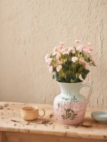 1pc Vintage Distressed Hammered Ceramic Vase Decor, Hammered Texture With Gradient Glaze Suitable For Dried Flowers, Fresh Flowers, Hydroponics, Fits Living Room TV Stand, Study Bookshelf, Bedroom Nightstand, Office Desk, Fireplace Mantel, Great Gift For Valentine's Day, Easter, Birthday, Wedding, Combines Retro Charm And Practical Function