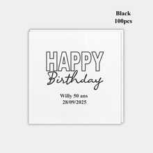 20/50/100/200/500pcs Personalized Birthday Napkins, 3-Ply Custom Napkins For Anniversary Party, Disposable Beverage/Dessert Napkins For Table Decorations, Milestone Birthday Party Decor,Personalized Party Napkins - White - View 21