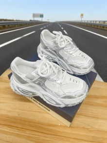 Zapatos deportivos casuales con malla transpirable de estilo retro para hombres de Tom's, con suela gruesa y zapatillas chunky, de moda y versátiles para el verano