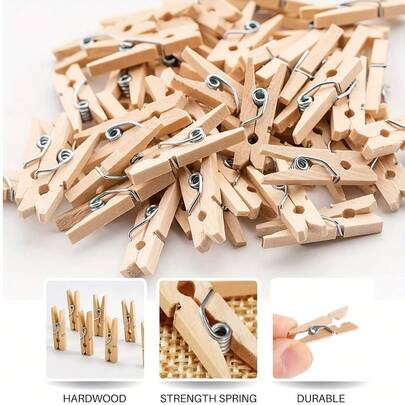 5/15/30/50/100/200Pcs Mini Clothes Peg, Small Wooden Clothes Peg, Clothes Peg For Drying Clothes, Clothes Peg For DIY Photo Craft Projects