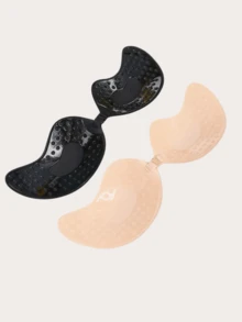 2/4對無肩帶黏貼式矽膠芒果杯胸罩 乳貼 透氣小胸適用 提拉聚攏 隱形露背胸罩 適合洋裝穿著 - 彩色 - 查看 8
