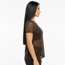 Women's Blouse Transparent Mesh Fitness Fashion Gym Casual Loose - Rỉ Nâu - Xem 4
