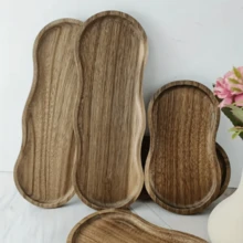 1pc Rosewood Tray, Wooden Tray, Breakfast Tray, Serving Platter, Tray. Used For Holding Bread, Cake, Snacks, Nuts, Fruits. New Creative Tray. Suitable For Christmas, Thanksgiving And Various Festivals. Suitable For Kitchen, Dining Room, Picnic Use.