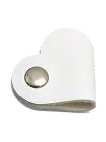 1/3/6 Pcs Heart Cord Organizer Earbud Holder Earphones Headphones Cable Winder Earbud Organizer, PU Leather Cable Organizer Gifts For Men Women Couple, Matcha (Random Color)