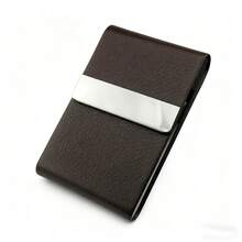 1 hộp đựng thuốc lá bằng da thời trang, hộp đựng nón thảo mộc siêu mỏng di động có khung thép không gỉ, phụ kiện hút thuốc bền, hộp đựng danh thiếp, quà tặng - Nhiều màu - Xem 8