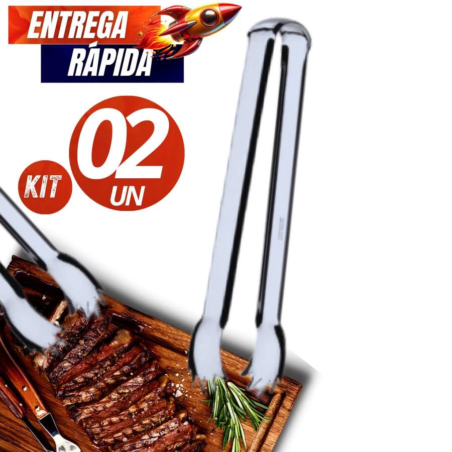 Pegador de carne 2un - Prata - Visão 1