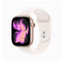 Brand New Apple Watch Series11 42mm GPS+Cellular Edition, This Is The Latest Model Of The Apple Watch, Constantly Taking Care Of Your Health. - Rose Gold Case + Light Peach Pink Strap - View 4