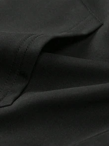 Black Hoodie, 1 Pcs Autumn And Winter  Solid Basic Hoodie, Suitable For Everyday Casual Wear - 黑色 - 查看 5