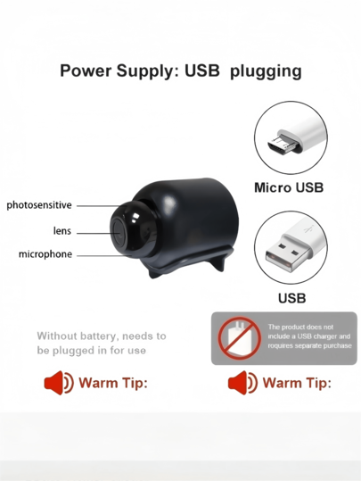 1pc 720P HD Mini Camera, Home Security Portable Hidden Slimme Night Vision Wireless WiFi Supports 2.4G Network Only, Remote Monitoring, SD Card Storage, Indoor Surveillance, USB Powered Home, Car, Office Various Scenarios, 24/7 Online Monitoring view 9
