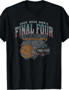 NCAA Final Four 2025 Basketball San Antonio TX Vintage Black T-Shirt - 黑色 - 查看 1