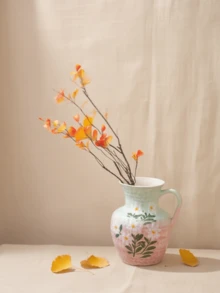 1pc Vintage Distressed Hammered Ceramic Vase Decor, Hammered Texture With Gradient Glaze Suitable For Dried Flowers, Fresh Flowers, Hydroponics, Fits Living Room TV Stand, Study Bookshelf, Bedroom Nightstand, Office Desk, Fireplace Mantel, Great Gift For Valentine's Day, Easter, Birthday, Wedding, Combines Retro Charm And Practical Function