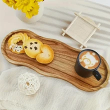 1pc Rosewood Tray, Wooden Tray, Breakfast Tray, Serving Platter, Tray. Used For Holding Bread, Cake, Snacks, Nuts, Fruits. New Creative Tray. Suitable For Christmas, Thanksgiving And Various Festivals. Suitable For Kitchen, Dining Room, Picnic Use.