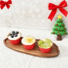 Elegant Oval Wooden Tray - Perfect For Christmas, Halloween, Valentine's Day, Ideal For Desserts, Coffee, Snacks, Fruits, Appetizers - Made Of Natural Wood | Durable And Easy To Clean | Ideal For Weddings And Parties, High-Quality Wooden Tray, Multipurpose Kitchen Item, Home Decor - Rust Brown - View 8