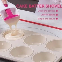 2pcs Cupcake Scoop, Cupcake Batter Scoop Batter Dispenser Sliding Button Dispenses DIY Bakeware Measuring Equal Amounts Kitchen Gadget Baking Tool Flour Distribution Silicone Plunger - White - View 4