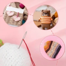 9pcs Embroidery Sweater Needles - Transparent Needle Bottle, Tube-Pack, Tip Gold Large-Eye Yarn Needles