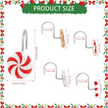 12 piezas Ganchos decorativos con forma de hombre de jengibre navideño. Impermeables, resistentes a la oxidación y duraderos, adecuados para decorar fiestas de Navidad, baños y cocinas - Multicolor - Ver 3