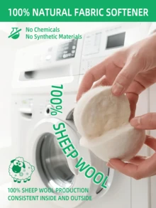 2/6/12 Pcs Wool Dryer Balls Drying Balls For Laundry, Natural Laundry Ball Fabric Softener, Chemical-Free, Reduces Wrinkles, Speeds Up Drying Time, Reusable - 白色 - 查看 2