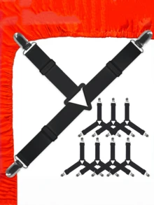 4pcs Bed Sheet Holder Straps: Elastic, Adjustable Fitted Sheet Keepers & Fasteners. Securely Lock Sheets, Prevent Slipping & Create A Smooth, Wrinkle-Free Bed. Ideal For Deep Mattresses, Home Use, Hotels. Perfect For Everyone.