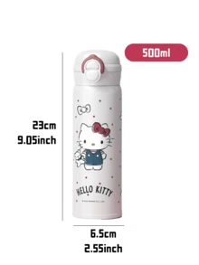 Sanrio Hello Kitty Double Drink Thermos 500 ml, high-quality SUS316 steel, straw or direct-sip lid, vacuum insulation keeps drinks hot/cold for hours, silicone seal ring, flip-lock, hot/cold for hours, silicone seal ring, flip-lock, hot/c base fits car holders & backpack pockets, perfect for school, office, travel, gift-ready for Sanrio fans - 凱蒂貓 - 查看 9