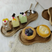1pc Rosewood Tray, Wooden Tray, Breakfast Tray, Serving Platter, Tray. Used For Holding Bread, Cake, Snacks, Nuts, Fruits. New Creative Tray. Suitable For Christmas, Thanksgiving And Various Festivals. Suitable For Kitchen, Dining Room, Picnic Use.