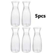1/2/5/8/10pcs Plastic Striped Vases, Transparent Flower Vases Floral Combination Crafts Suitable For Various Bouquet Decoration, Display, Festivals And Home Decor, Applicable For Tabletop Decor, Wedding, Christmas, Dinner Party Room Decor Glass Vase - Clear - View 7