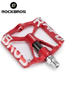 ROCKBROS 2 件通用螺纹踏板 - 防松设计碳纤维芯反光夜山地自行车踏板，带防滑功能