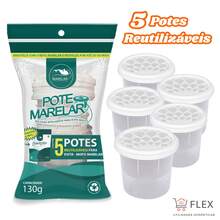 Reusable Anti-Mold Containers Dehumidifier Absorbs Moisture - For Closets, Cabinets, Drawers, Prevents Mold, Fungus And Bacteria. - 5個罐子 - 查看 1